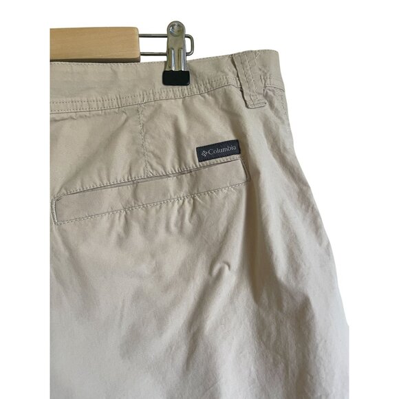 Columbia W38 L10 Cotton Shorts Men's Flat Front  Khaki Tan Chino 10" Inseam - Picture 7 of 9